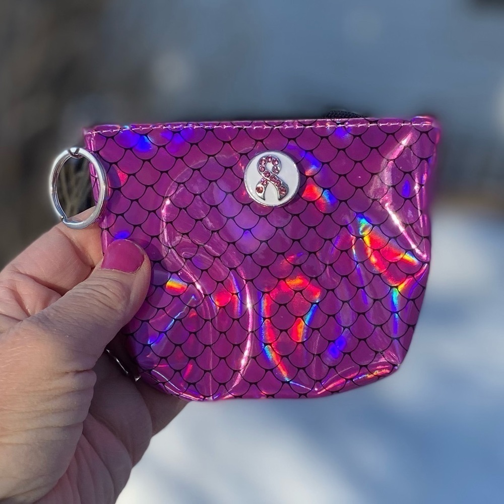 Hot Pink Mermaid Coin Purse, Two Ginger Snaps! Breast Cancer & Pink Floral Snap!